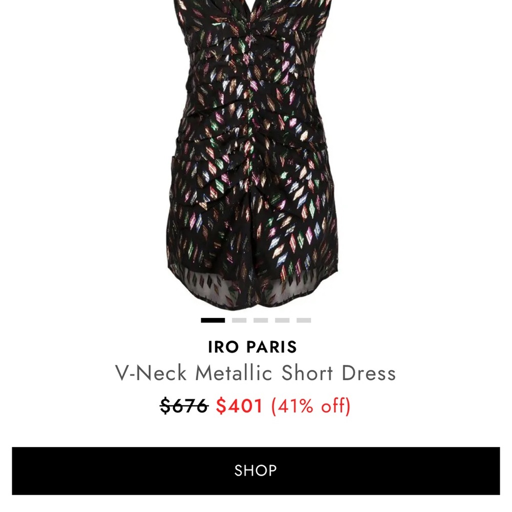 IRO Multicolor Metallic V-Neck Mini Dress
